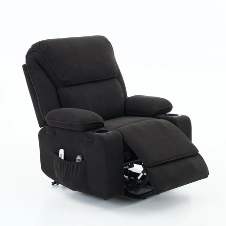 Medium-Firm Corduroy Remote-Controlled Heating Massage Recliner - Omega Lifestyles