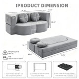 Convertible Plush Foam-Filled Soft Sleeper Sofa Bed With Pillows - Omega Lifestyles
