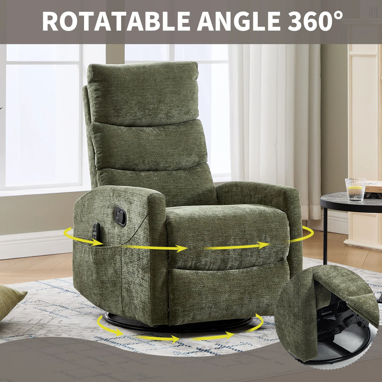 Heat Massage Recliner Chair With Swivel Rocker - Omega Lifestyles