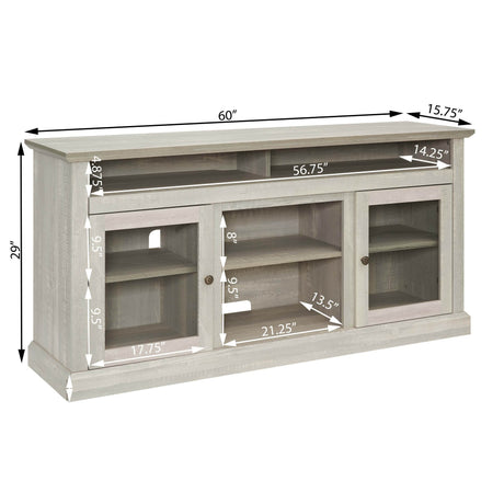 60-Inch Stone Gray MDF Fireplace TV Media Stand - Sleep Galleria