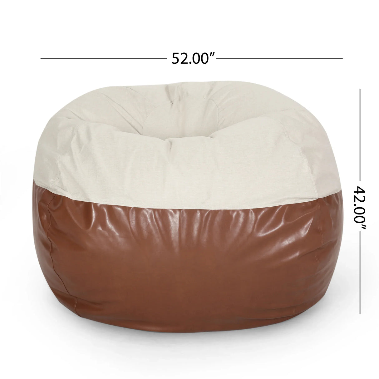 Faux Leather Foam Filled Rounded Maxi Bean Bag Chair - Omega Lifestyles