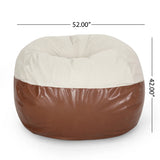 Faux Leather Foam Filled Rounded Maxi Bean Bag Chair - Omega Lifestyles