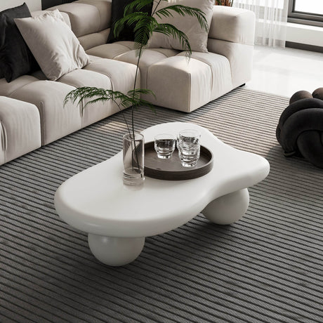 Modern 40-Inch Cloud Shaped Lacquered Coffee Table - Sleep Galleria