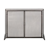 Modern Iron Fireplace Screen With Matte Black Finish