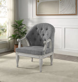 Gray Fabric Upholstered Wooden Seating Chair - Omega Lifestyles