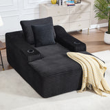 Oversized Corduroy Fabric Twin Sleeper Chaise Lounge Chair - Omega Lifestyles