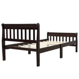 Twin Solid Wood Sleigh Platform Bed Frame With Headboard - Omega Lifestyles