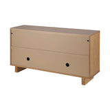 Modern Natural Finish MDF Metal 4-Door Sideboard Cabinet - Omega Lifestyles