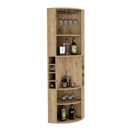 Modern Oban Corner Bar Cabinet With Bottle Storage - Omega Lifestyles