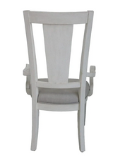 Set of 2 Light Gray Linen And White Arm Chairs - Omega Lifestyles
