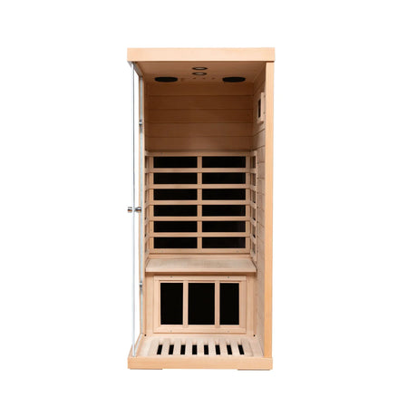 Mini Hemlock Wood Far-Infrared Digital Control Sauna - Omega Lifestyles