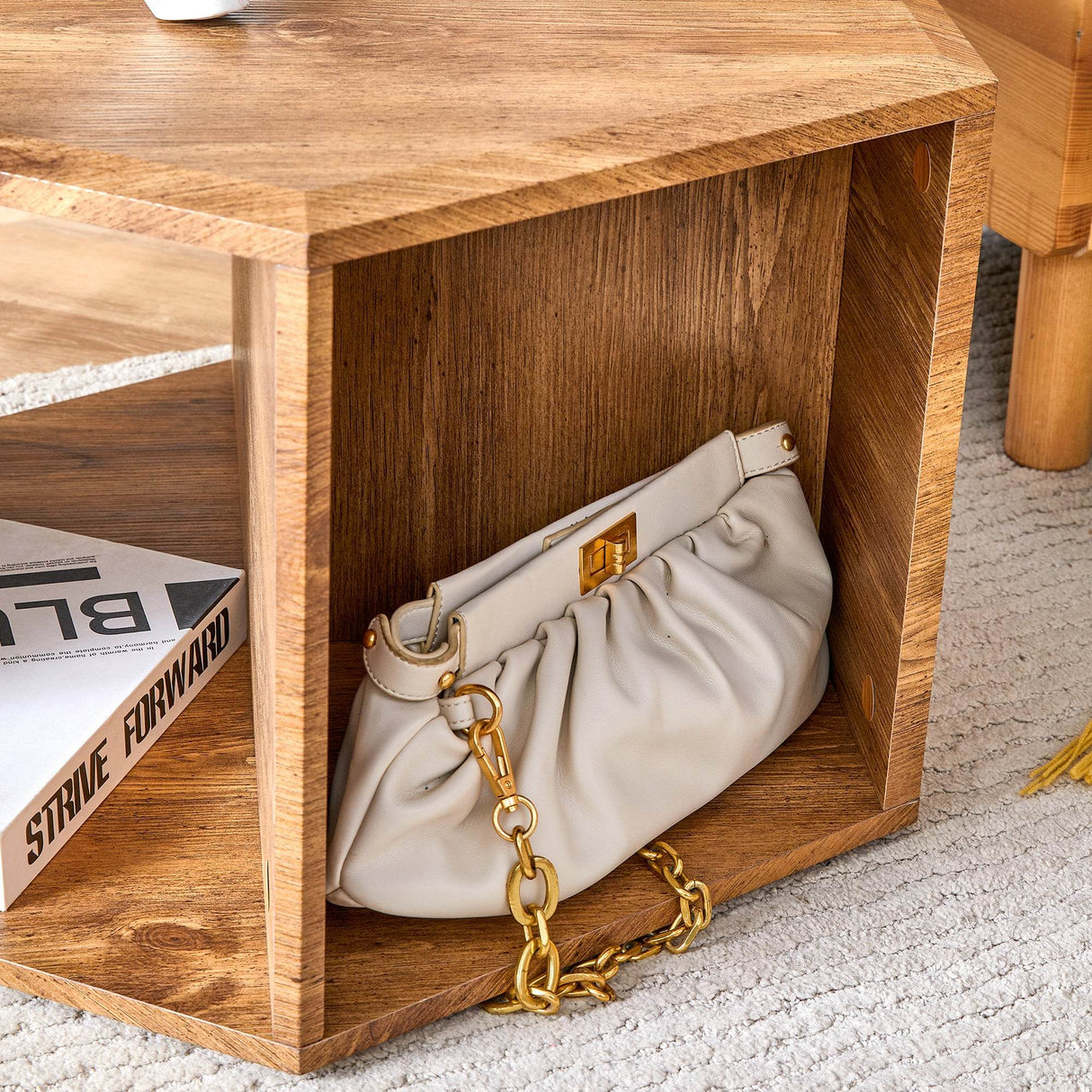 Hexagonal MDF Storage Coffee Table With Pattern - Omega Lifestyles