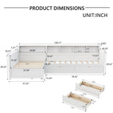 Twin Wood L-Shape Daybed With Storage Drawers - Omega Lifestyles