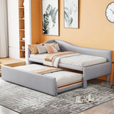 Twin Upholstered L-Shaped Daybed With Pop-Up Trundle - Omega Lifestyles