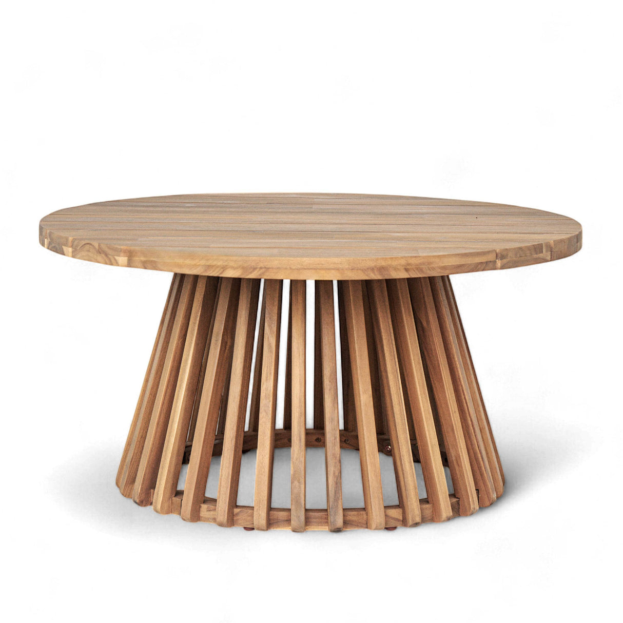 Acacia Wood Round Patio Coffee Table - Omega Lifestyles