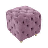 Purple Velvet Storage Ottoman Footstool With High-Density Foam - Omega Lifestyles