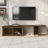 Mid-Century Modern Extendable Walnut Cat Furniture TV Stand - Omega Lifestyles