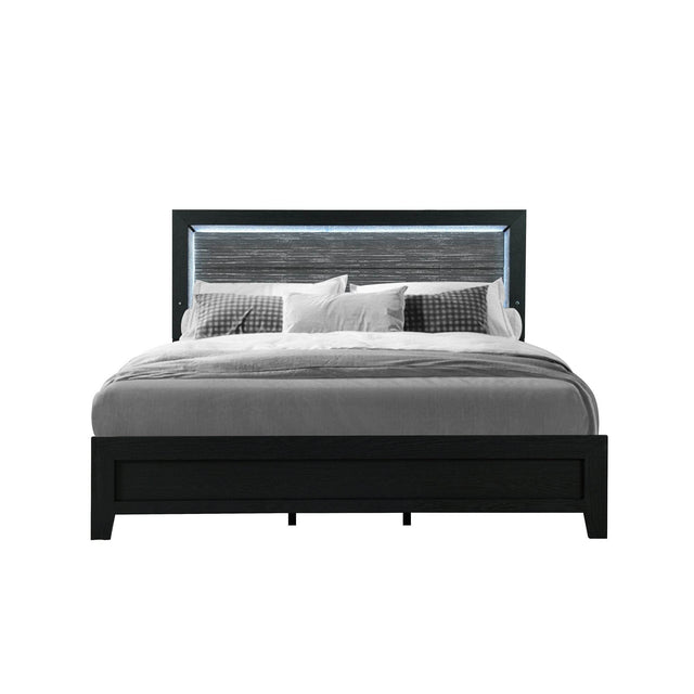 Modern Upholstered Bed Frame With LED Accent Lighting - Omega Lifestyles