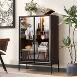 Modern Minimalist LED Curio Cabinet With Tempered Glass Doors - Omega Lifestyles