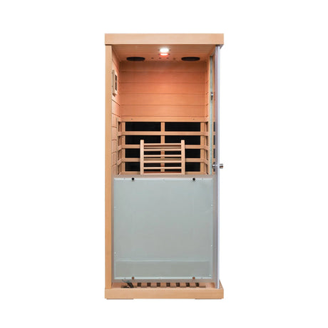 Mini Hemlock Wood Far-Infrared Heating Sauna With Bluetooth - Omega Lifestyles