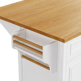 Classic Vintage Embossed White Kitchen Island On Wheels - Omega Lifestyles
