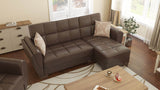 Convertible PU Leather Upholstered Chaise Lounge With Storage - Omega Lifestyles