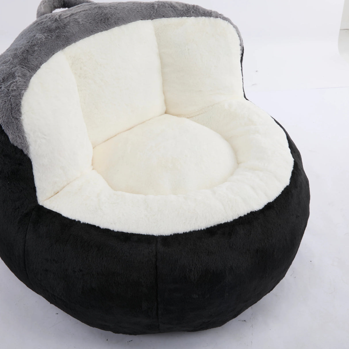 Multicolor Faux Fur Oversized Foam-Filled Bean Bag Chair - Omega Lifestyles