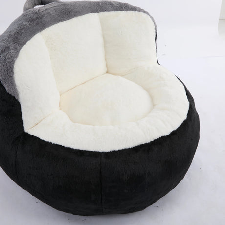 Multicolor Faux Fur Oversized Foam-Filled Bean Bag Chair - Omega Lifestyles