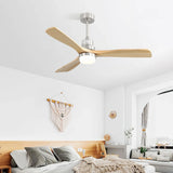 52-Inch Remote-Controlled Reversible Wood Blade Ceiling Fan - Omega Lifestyles