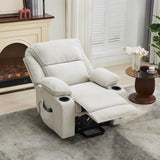 Ivory Remote-Controlled Heated Massage Assistive Recliner - Omega Lifestyles