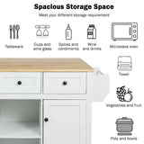 Kitchen Cart With Rubber Wood Drop-Leaf Countertop Storage - Omega Lifestyles