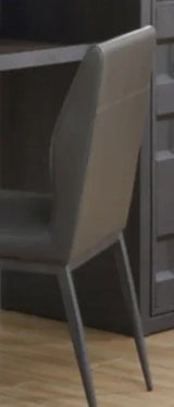 Gray Gunmetal Faux Leather Upholstered Accent Chair - Omega Lifestyles