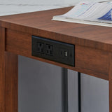 4-Piece Cherry Wood Bar Table Set With Power Outlets - Omega Lifestyles