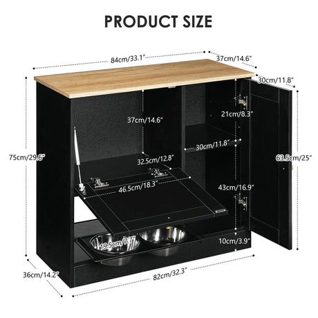 Pet Feeding Station With 2 Elevated Bowls And Storage - Sleep Galleria