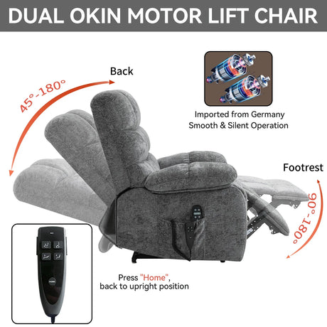 Medium-Firm Power Lift Massage Recliner Chair With Heat - Omega Lifestyles
