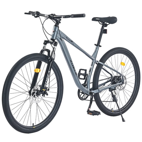 27.5-Inch 8-Speed Steel Frame Mountain Bike With Suspension - Omega Lifestyles