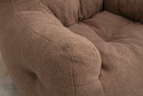 Soft Teddy Fabric Tufted Foam Bean Bag Chair Coffee - Omega Lifestyles