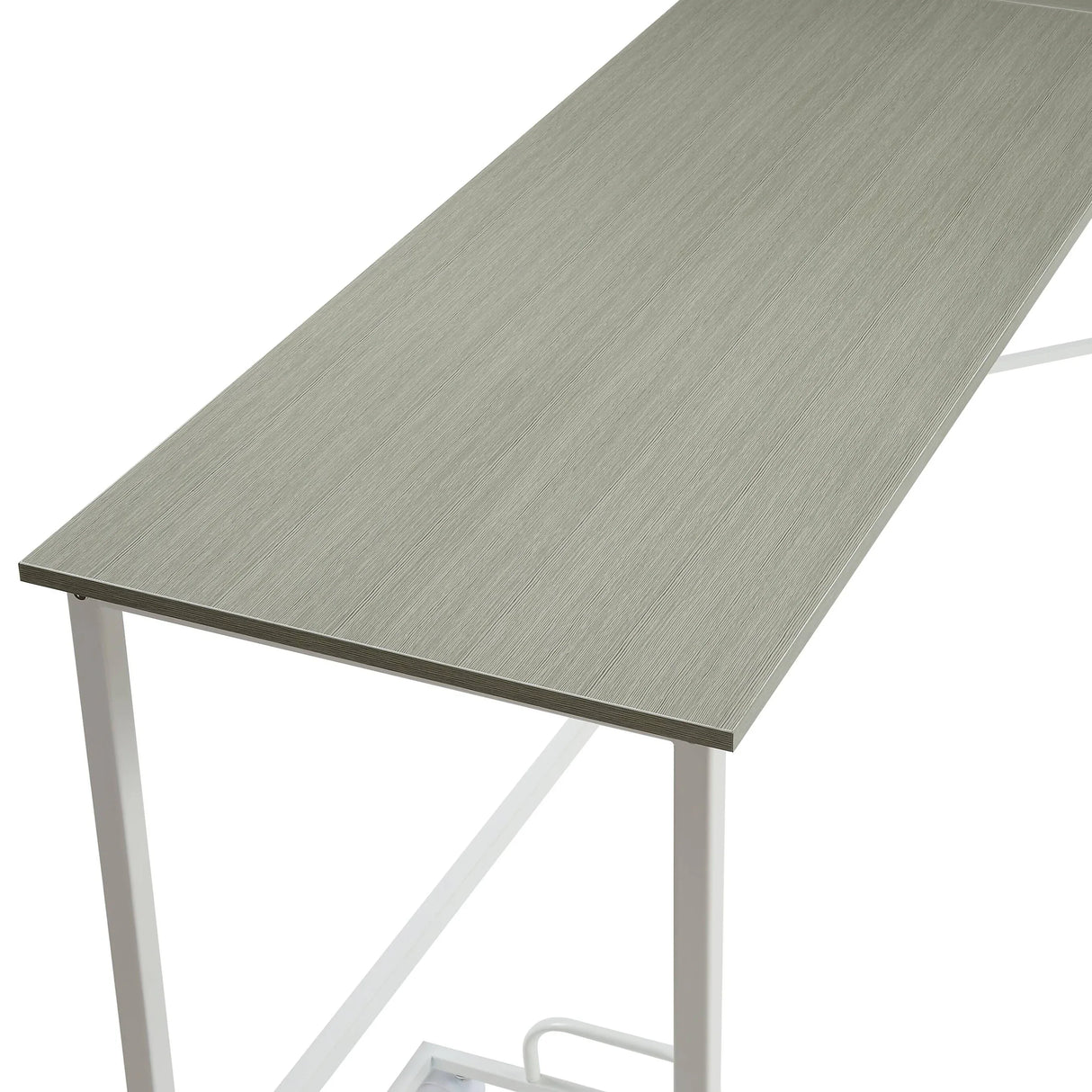 Space-Saving L-Shape Gray White Computer Desk With Storage - Omega Lifestyles