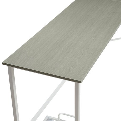 Space-Saving L-Shape Gray White Computer Desk With Storage - Omega Lifestyles