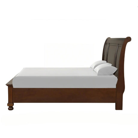Queen Cherry Wood Platform Storage Bed Frame - Omega Lifestyles