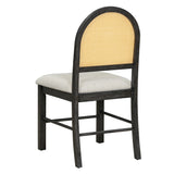 7-Piece Farmhouse Dining Table Set With Rattan Chairs - Omega Lifestyles