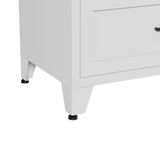 9-Drawer White Metal Tall Dresser With Smooth Drawers - Omega Lifestyles