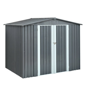 Heavy-Duty Galvanized Steel 6x8ft Outdoor Storage Shed - Omega Lifestyles