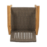 Pair Of Acacia Wood And Wicker Dining Chairs - Omega Lifestyles