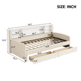 Twin Velvet Upholstered Platform Bed With Storage Drawers - Omega Lifestyles