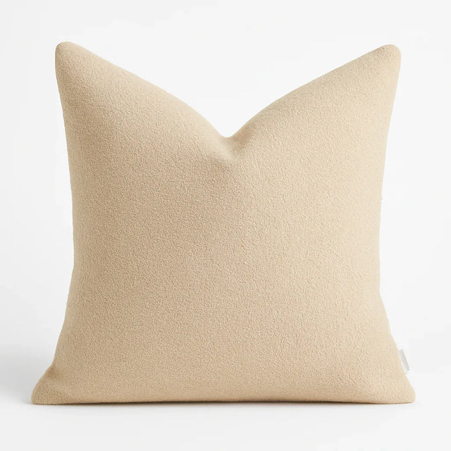 Cozy Plush Neutral Beige Bouclé Throw Pillow - Omega Lifestyles