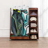 Premium Wooden Golf Bag Organizer With Wheels