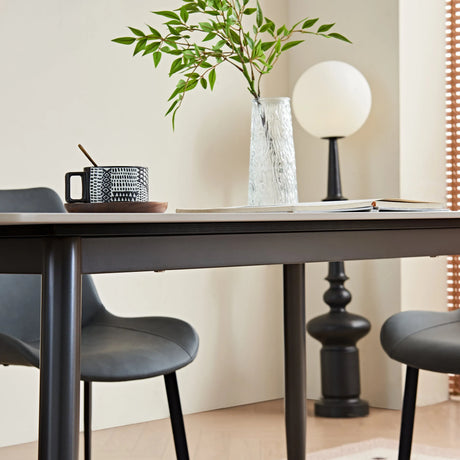 Modern Rectangular Ceramic Top Dining Table With Metal Base - Omega Lifestyles