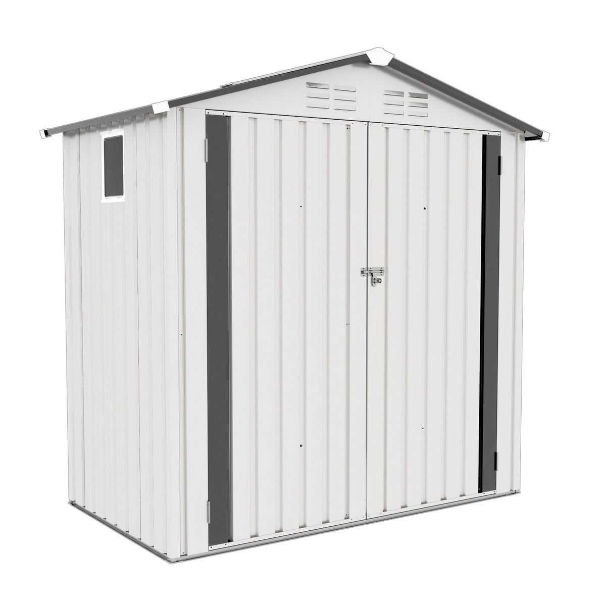 Metal Garden Tool Shed With Peaked Roof Lockable Door