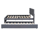 Full Upholstered Platform Bed With Trundle And Drawers - Omega Lifestyles